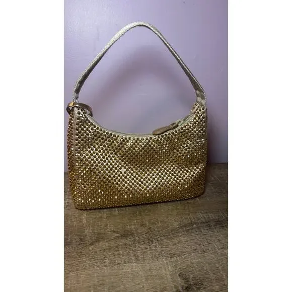 ❤️SOLD❤️Prada Gold Embellished Re-edition Shoulder Bag - Picture 3 of 5